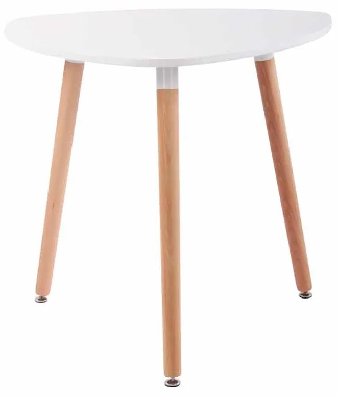 Kuchynský stôl drevený Abenra 80 natura - v75 x Ø80 cm - Biela