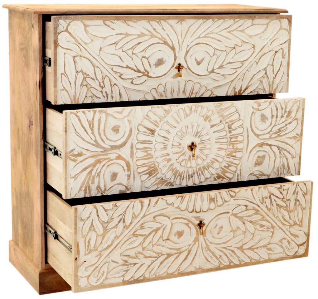 furniture-nabytek.cz - Rustikálna komoda masív z manga 115x115x45
