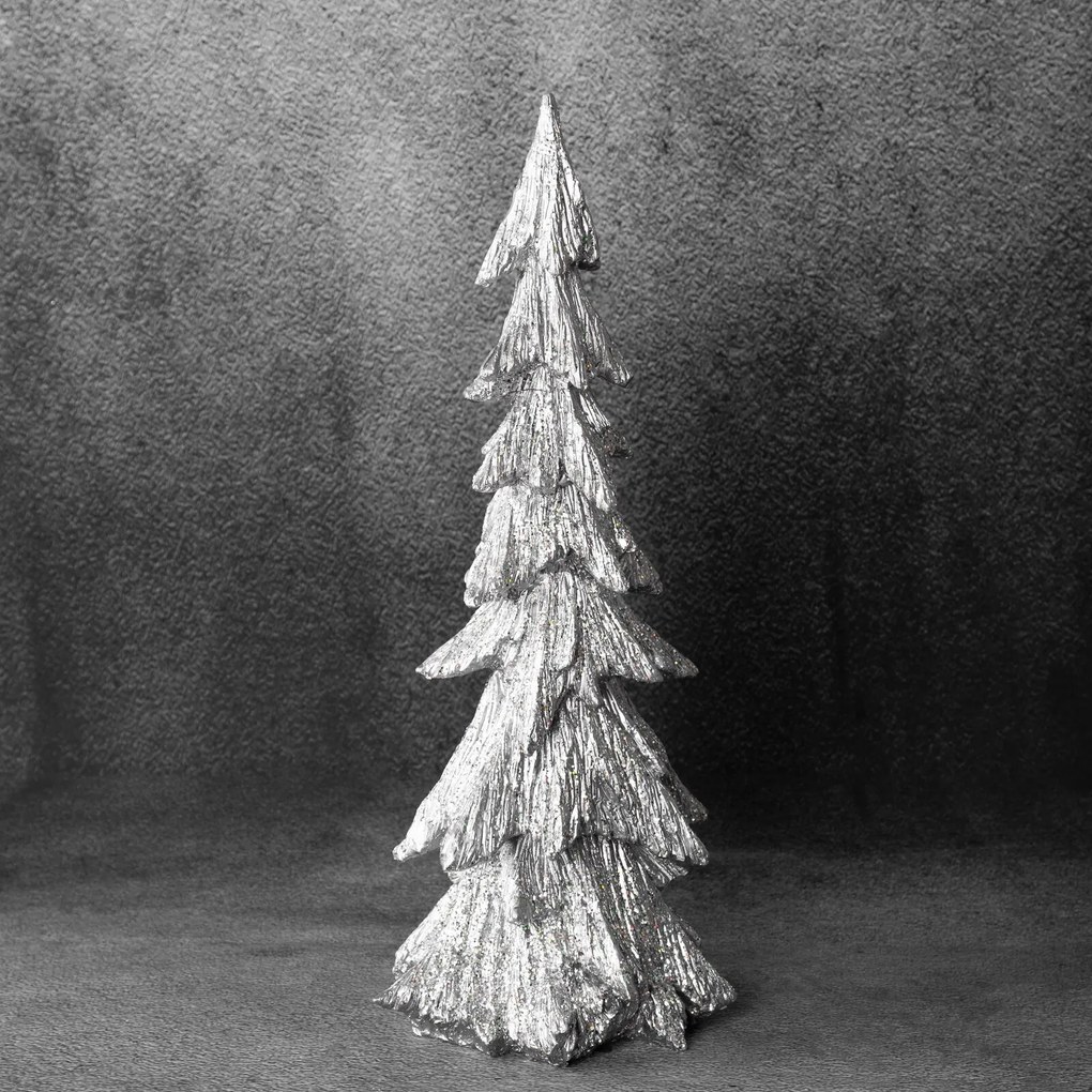 DEKORAČNÁ SOŠKA PINE 18X44 CM STRIEBORNÁ