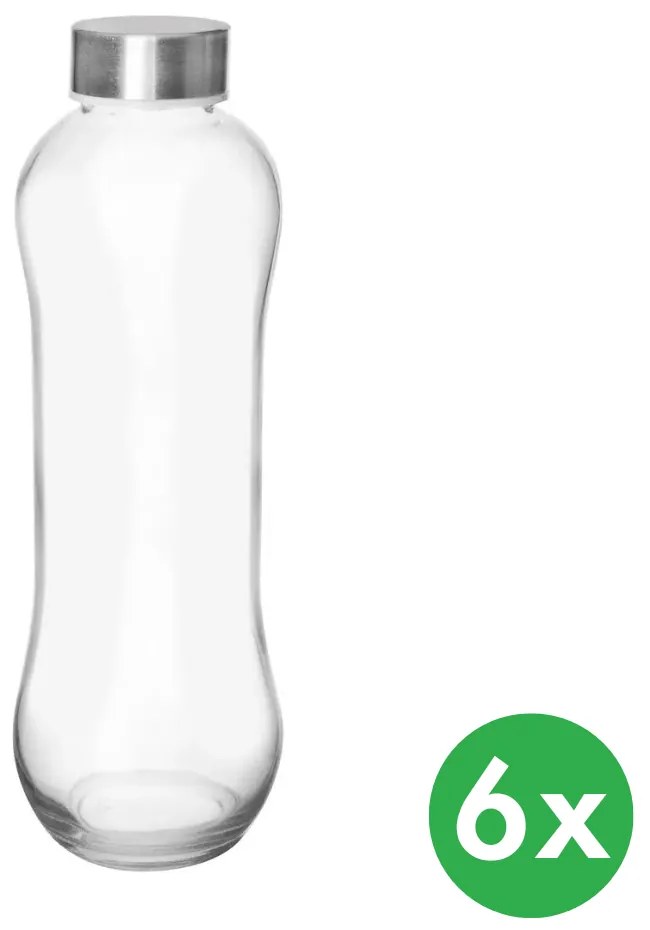 Sklenená fľaša s viečkom 0,6 l, balenie 6 ks
