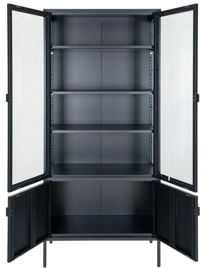 Čierna kovová vitrína 80x180 cm Brisbane – House Nordic