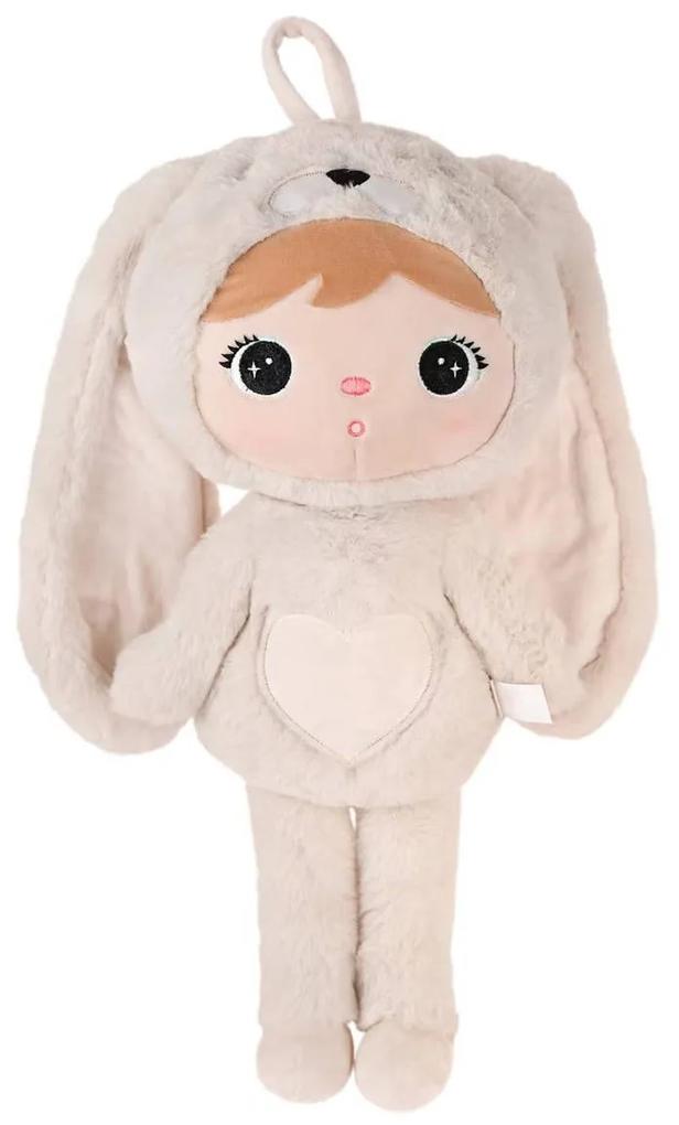 Bábika ružový zajac 50cm personalizácia: Nápis biely
