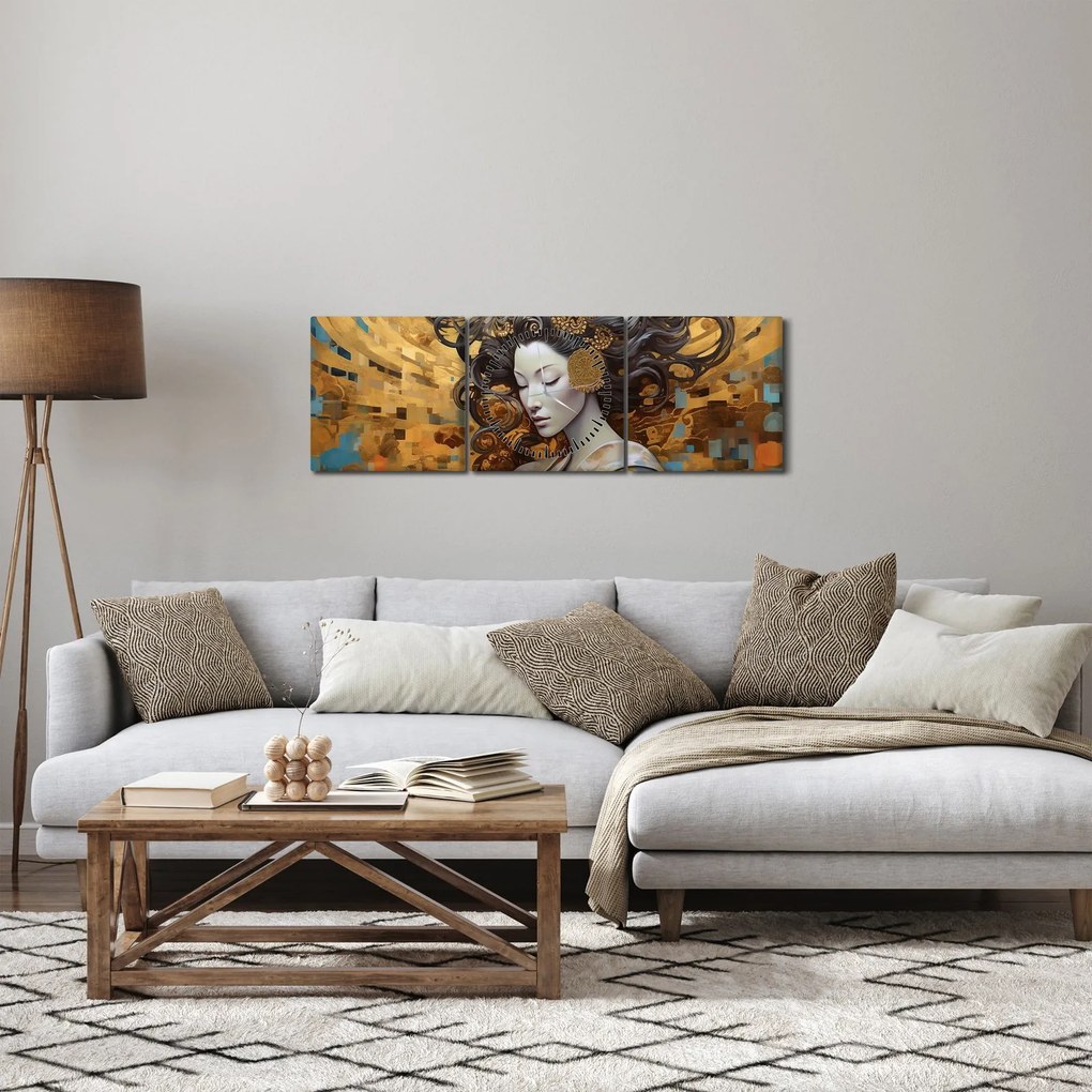 Obraz - Ľahkosť (s hodinami) (90x30 cm)