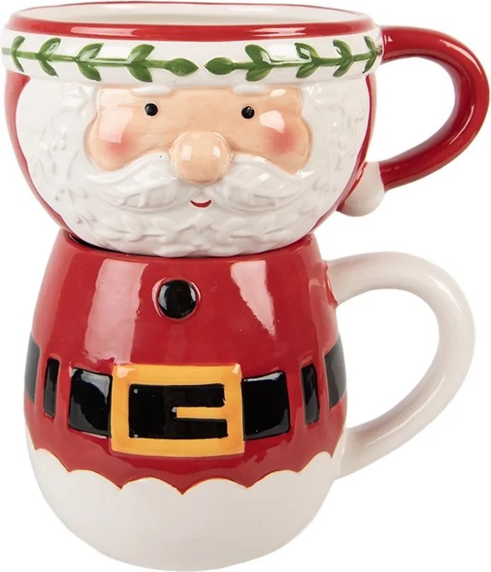 Červený keramický hrnček Santa Claus - 15 * 12 * 17 cm / 400 ml / 500 ml