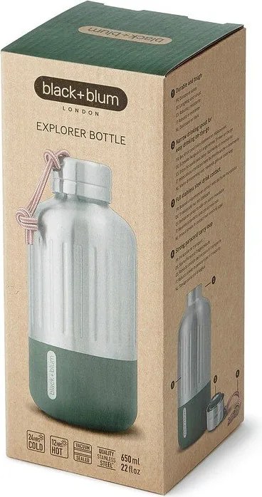 Termofľaša z nehrdzavejúcej ocele v striebornej farbe 650 ml Explorer – Black + Blum
