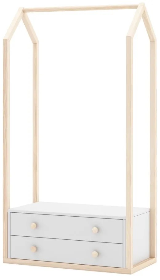 Biela otvorená detská šatníková skriňa 80x170 cm Esteban – Marckeric