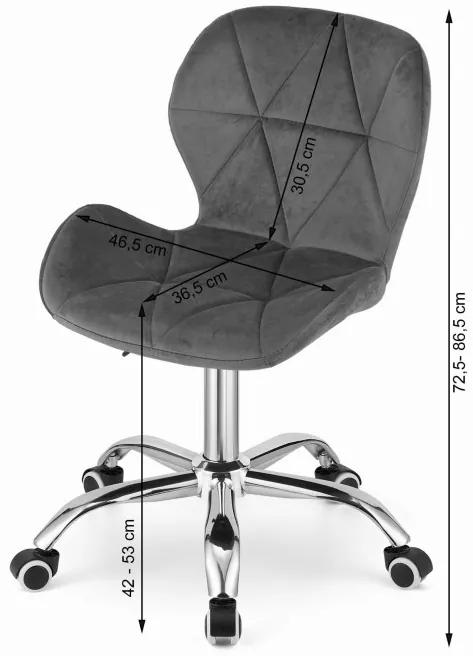 Kancelárska stolička AVOLA zamatová sivá
