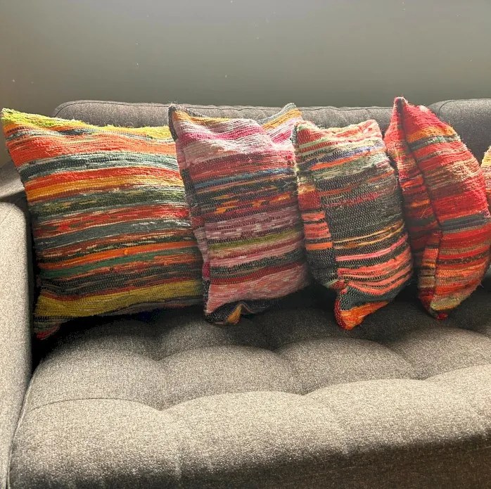 Patchworková Obliečka na Vankúš - 40x40cm - Oranžové Odtiene