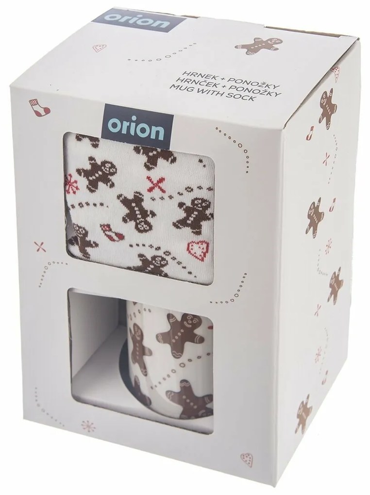 Orion Darčekový hrnček s ponožkami dámske Perníček 350 ml