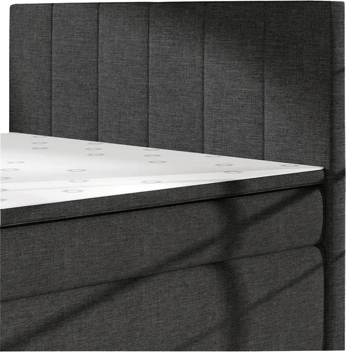 Čalúnená manželská posteľ s úložným priestorom Barmo 180 - čierna (Soft 11)