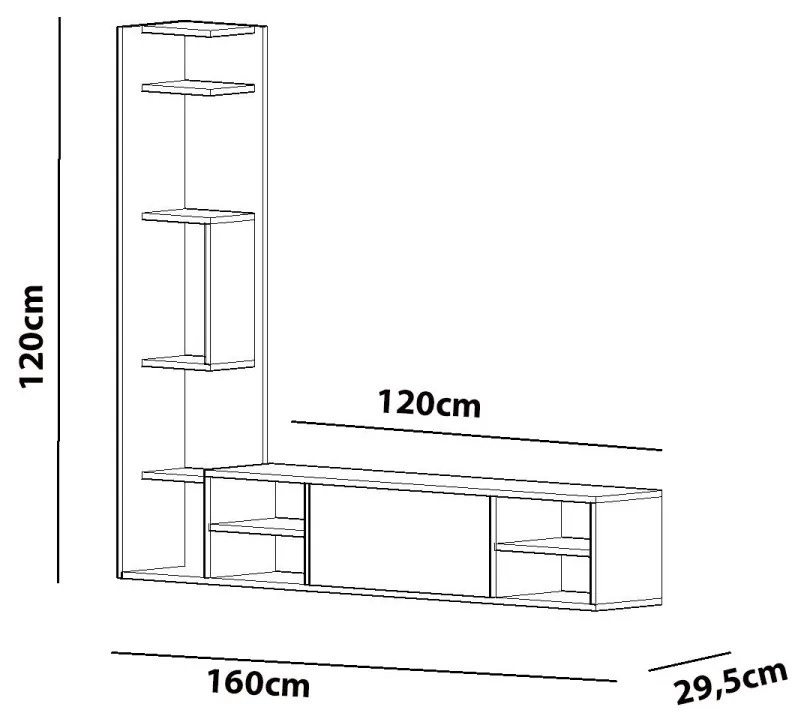 Obývací stěna PERA 120 cm bílá