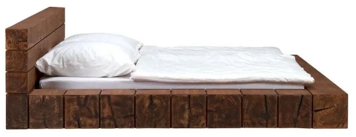 furniture-nabytek.cz - Masívny postel z mangového dreva, lakovaný, hnedý