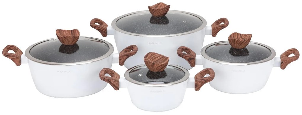 Wellhox ROSA BELLA biela 8-dielna sada hrncov