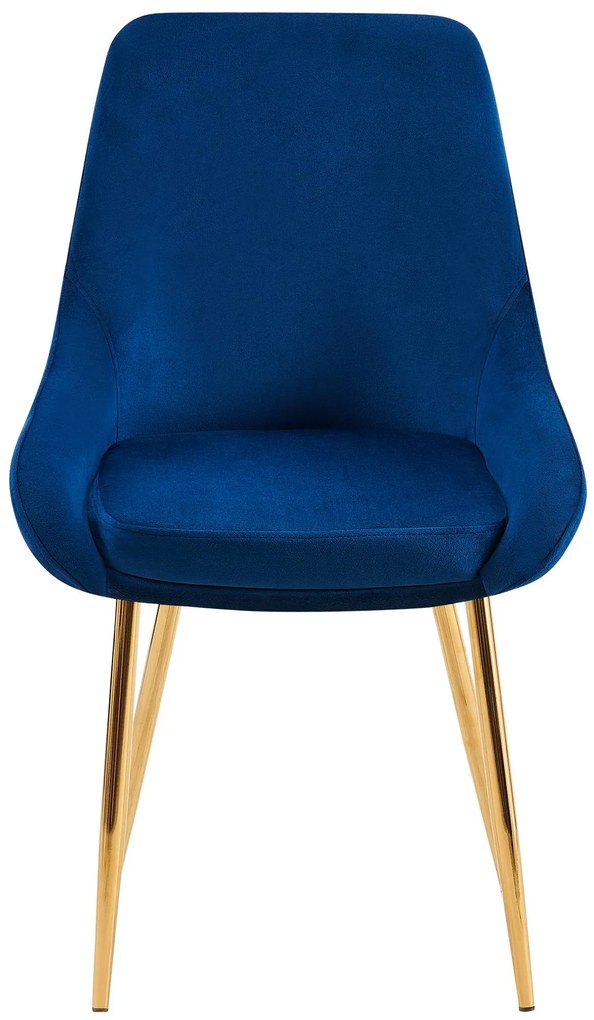 Sada 2 ks jedálenskej stoličky Elmira zamat - tmavomodrá
