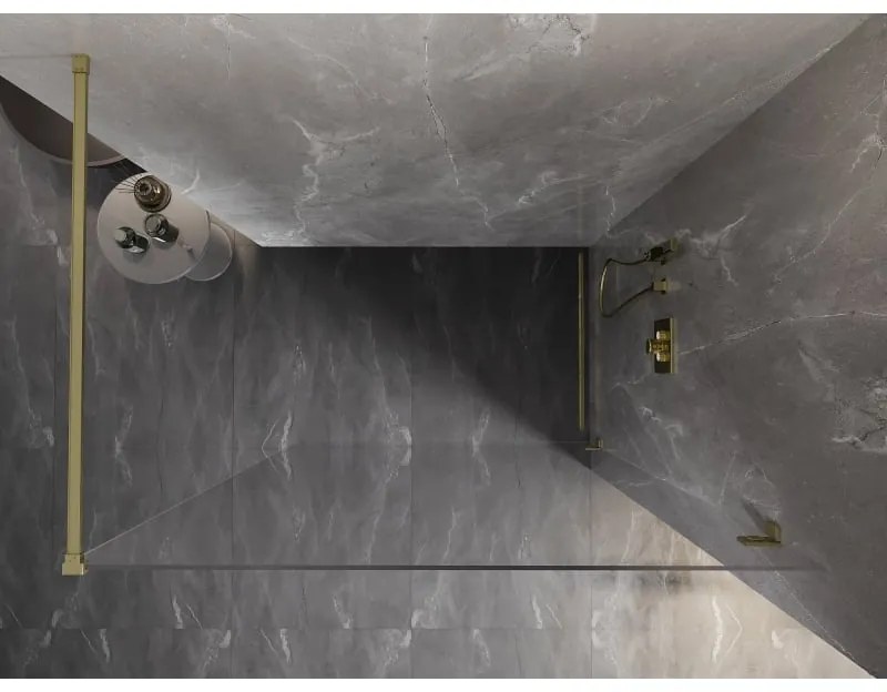 Mexen Lunar sprchová stena pravá 100 x 200 cm, 8mm číre sklo, zlatá matná, 830-100-000-55-00-P