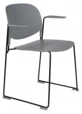 Jídelní židle s područkami STACKS ZUIVER,plast šedý White Label Living 1200228