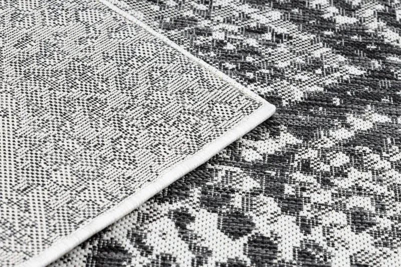 Dywany Łuszczów, Kusový koberec Sion Sisal Snake`s skin 22162 ecru/black – na von aj na doma, 200x290, šedá, chodba / predsieň