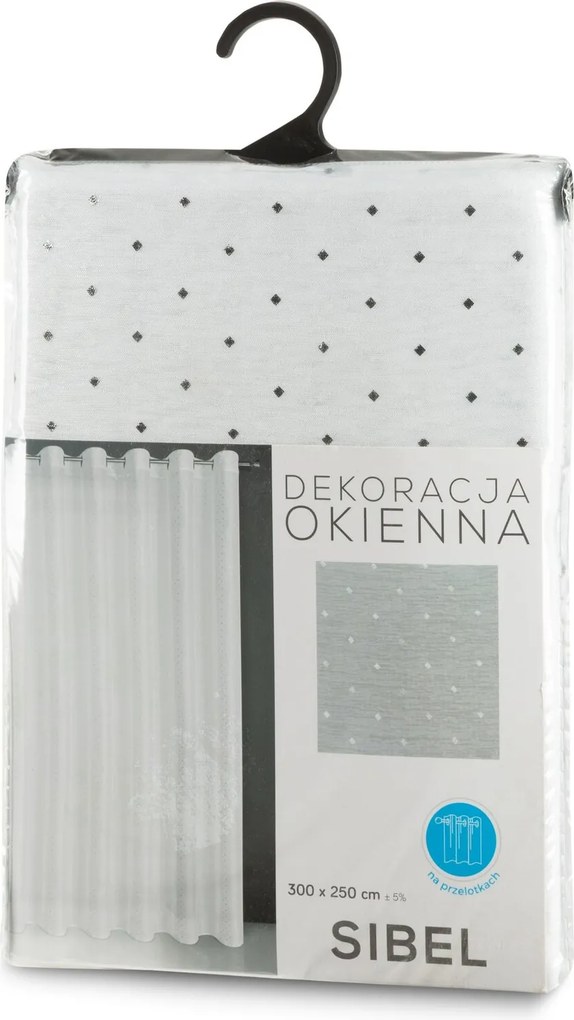 ZÁCLONA NA KRÚŽKOCH SIBEL 300 CM X 250 CM BIELA