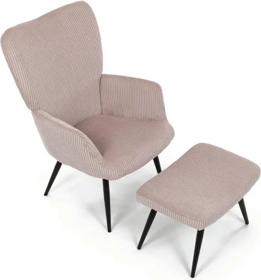 Kreslo ružové s podnožkou AK-L7285 PINK6