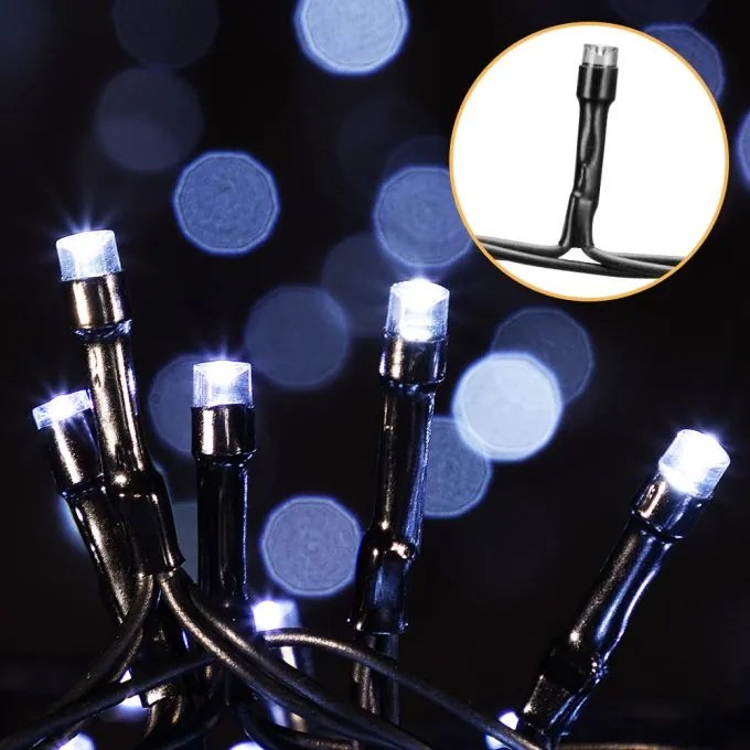 Vianočná reťaz LED, studená biela, 40m