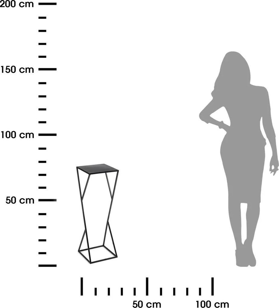 STOJAN NA KVETINÁČ LOFT3 70X24X24 CM ČIERNA