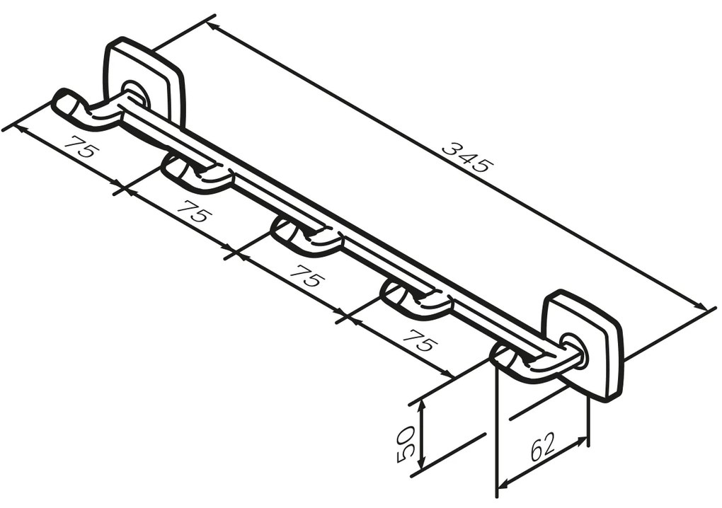 Háčik na uteráky AM.PM Gem AGA35922 čierny