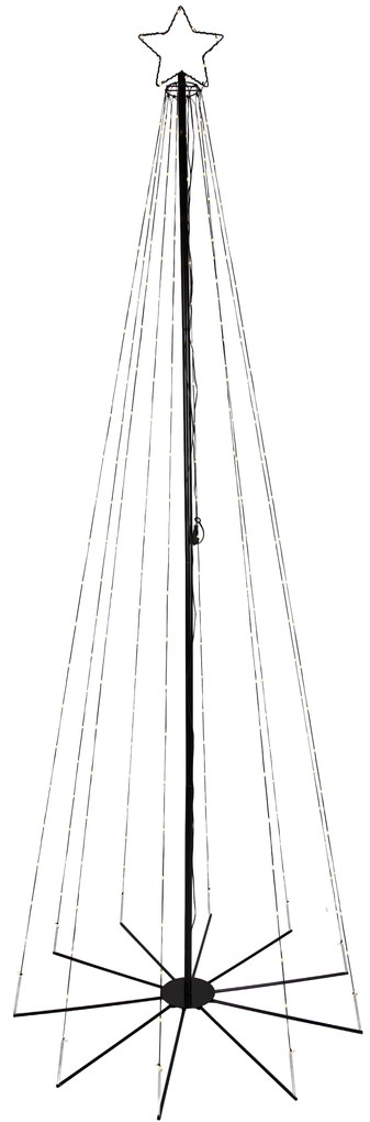 Vianočná stojaca lampa čierna 240 cm vrátane LED IP44 s diaľkovým ovládaním - Nagi