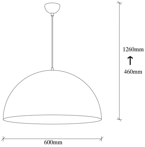Závesný luster na lane SIVANI 1xE27/40W/230V pr. 60 cm čierna/medená