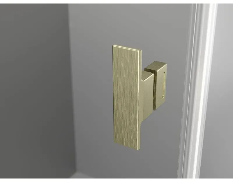 Mexen, Mexen Mist Duo sklápací sprchový kút 120 x 80 cm, transparentný, brúsené zlato - 8A4-120-080-55-00