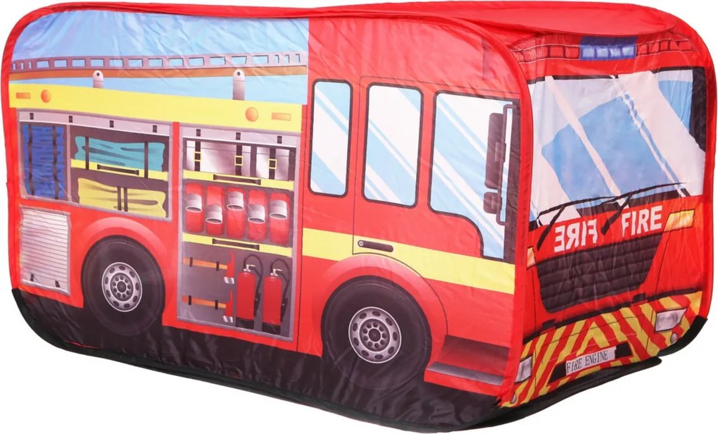 IPLAY Detský samoskladací stan požiarnické auto IPLAY, pre deti 3+, 110×70×70 cm