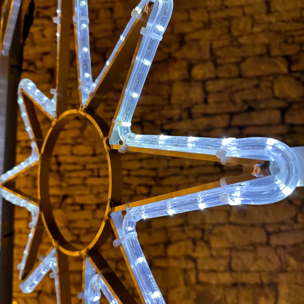 DECOLED LED světelná hvězda, sada na VO, 45x70 cm, ledově bílá