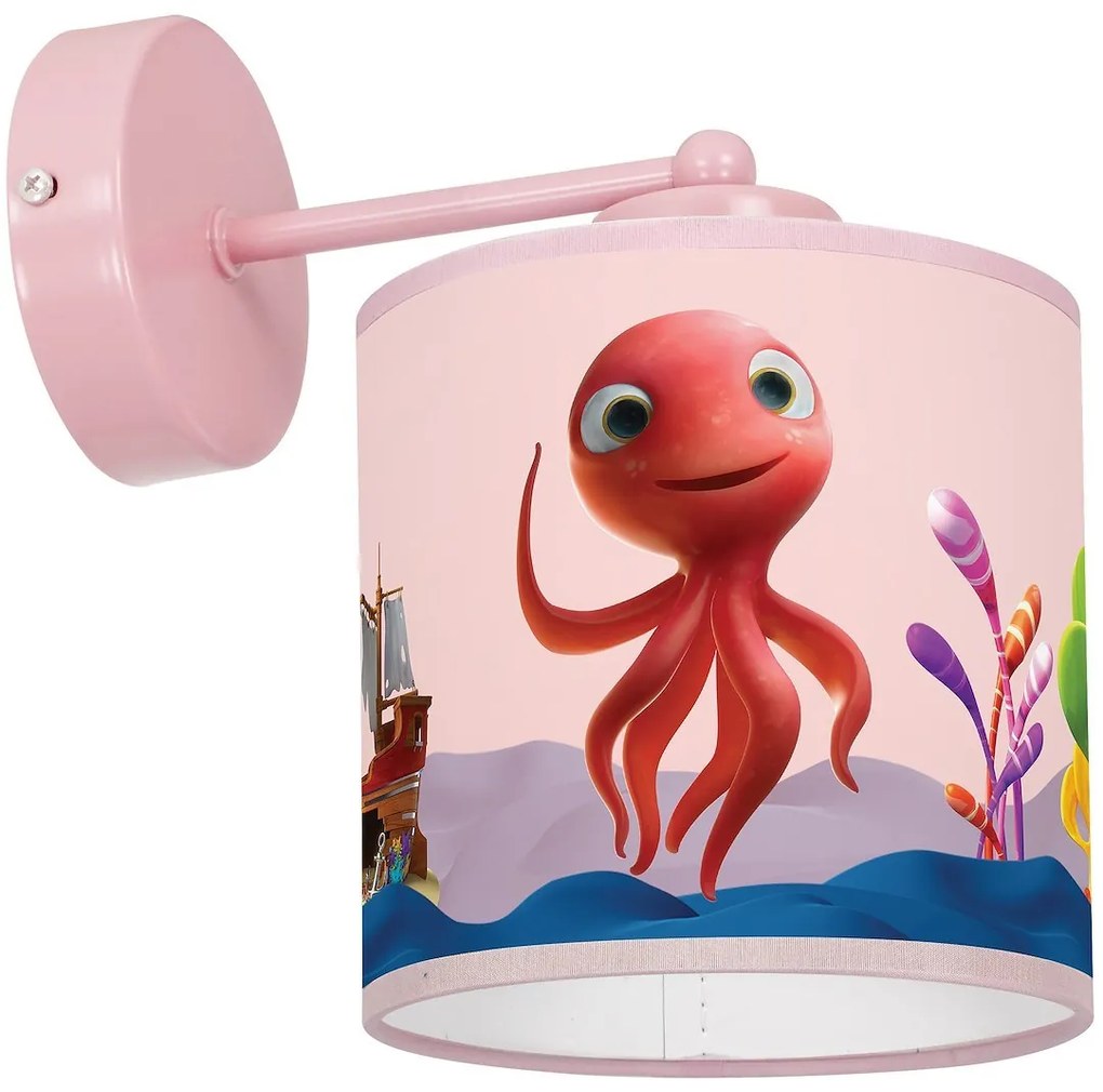 Detské nástenné svietidlo Lola, 1x plastové tienidlo so vzorom, p