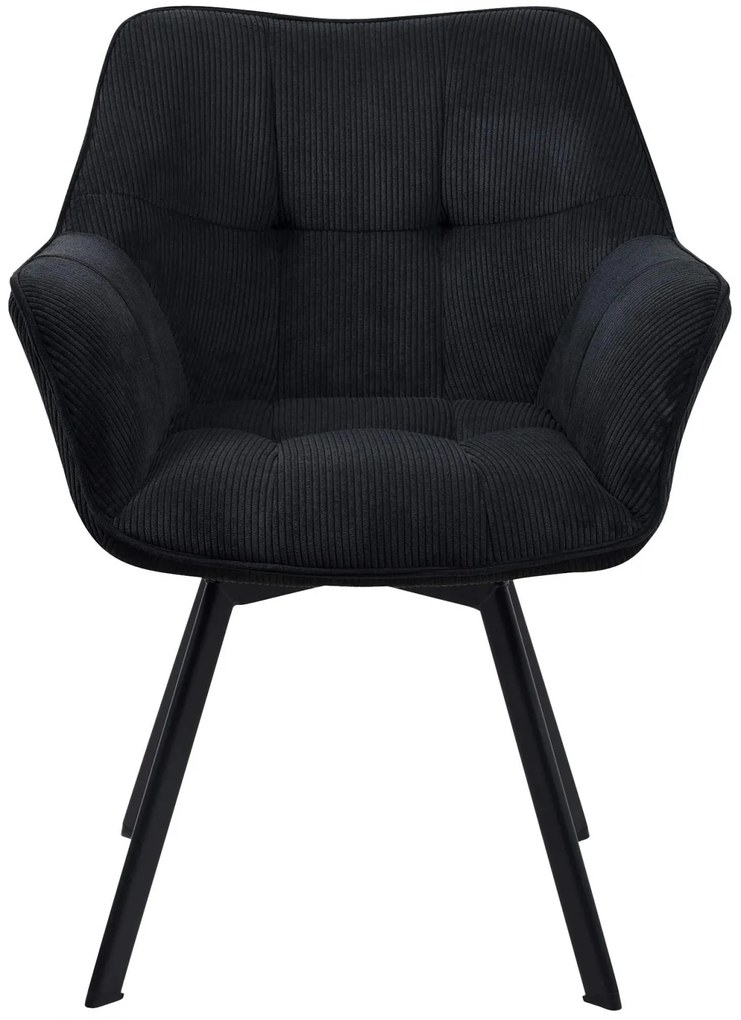 Jedálenská stolička Jordi Cord - čierna