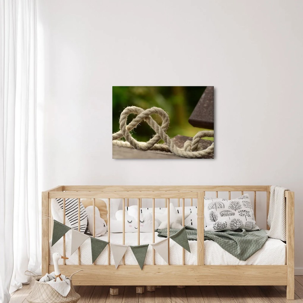 Obraz srdce z lana (70x50 cm)