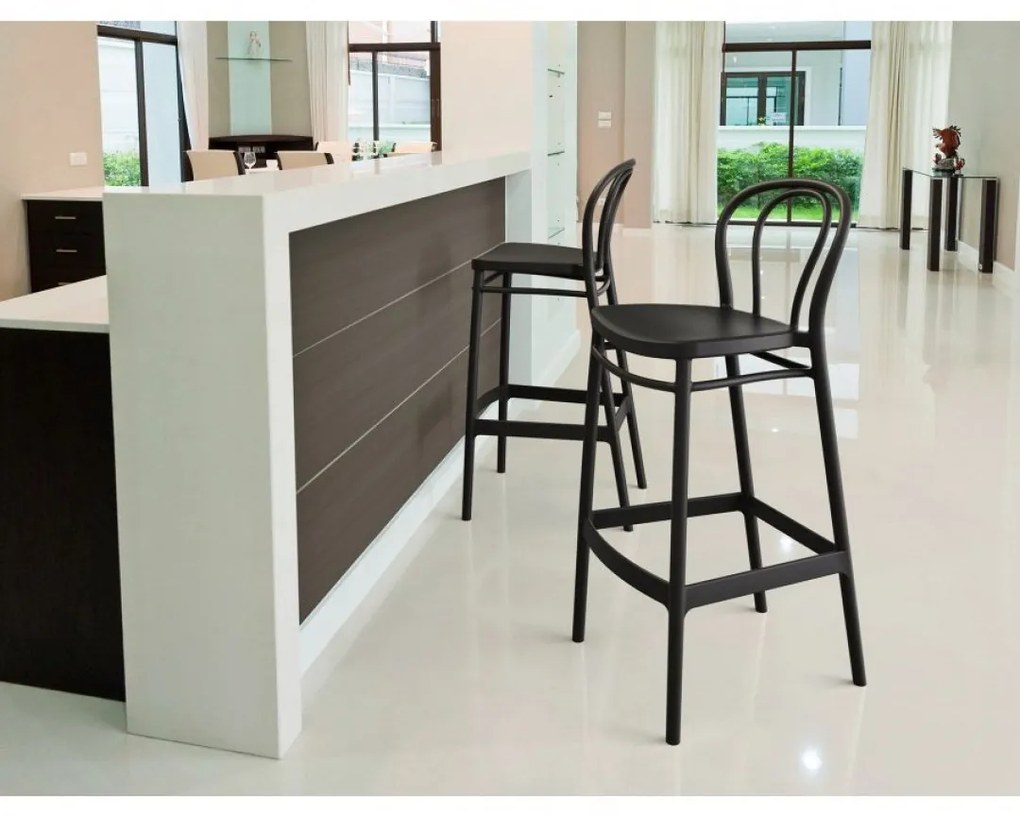 VICTOR BAR 75 záhradná barová stolička white
