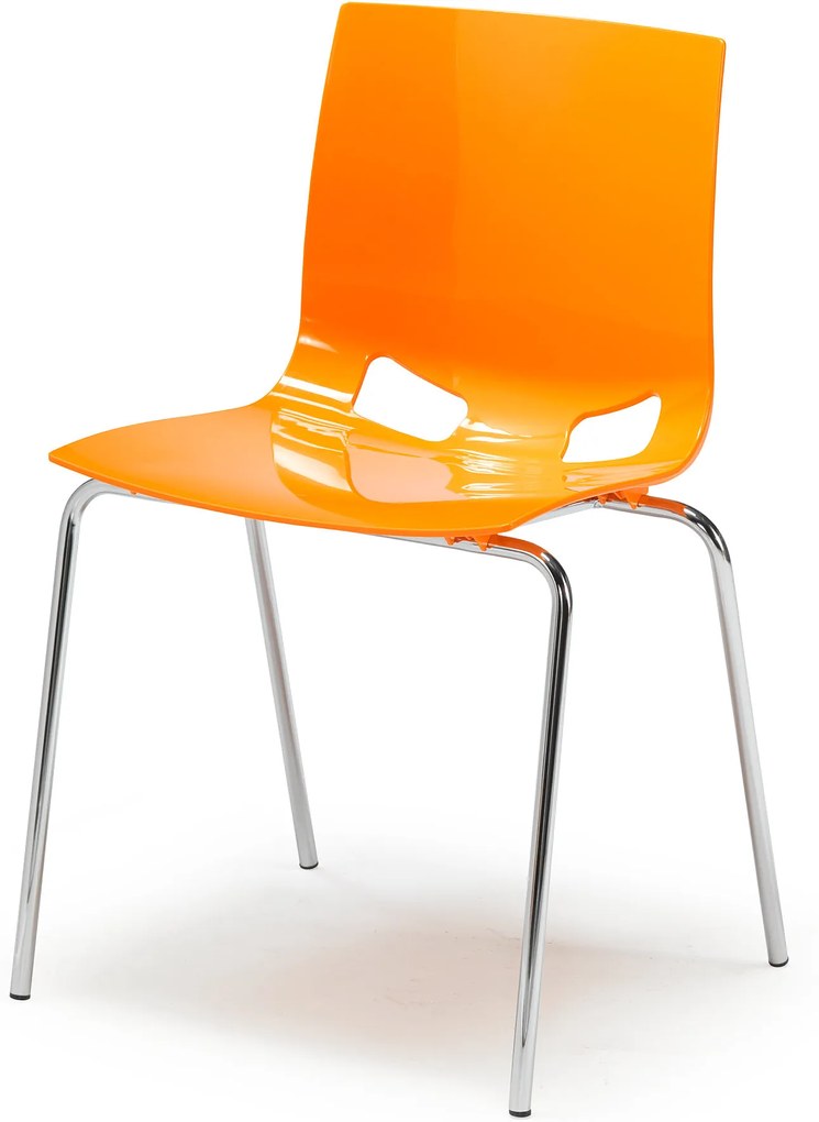 Jedálenská plastová stolička Phoenix, oranžová