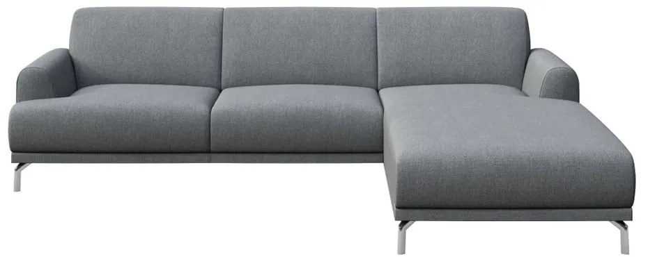 Svetlosivá rohová pohovka MESONICA Puzo, pravý roh