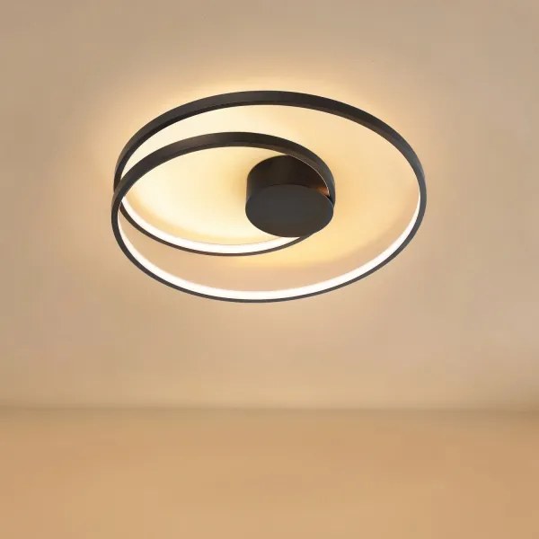 Brilagi- LED stmievateľné stropné svietidlo TWISTER LED/48W/230V pr. 50 cm čierna + diaľkové ovládanie