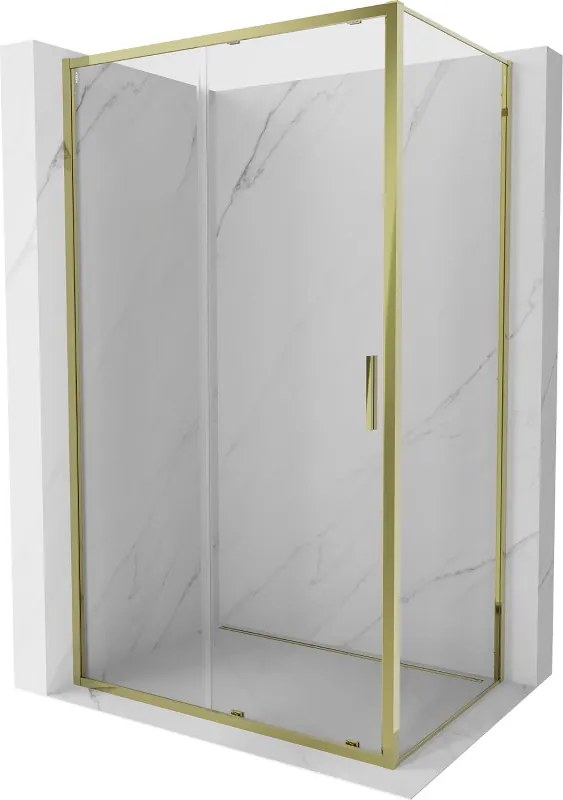 Mexen Exo, posuvný sprchový kút 120 x 95 cm, číre sklo, zlatá, 8151-120-095-50-00