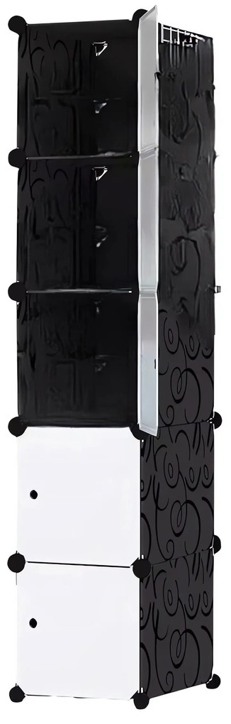 Hogler 3411 Variabilný policový systém 5 políc 175 x 37 x 47 cm, čierna