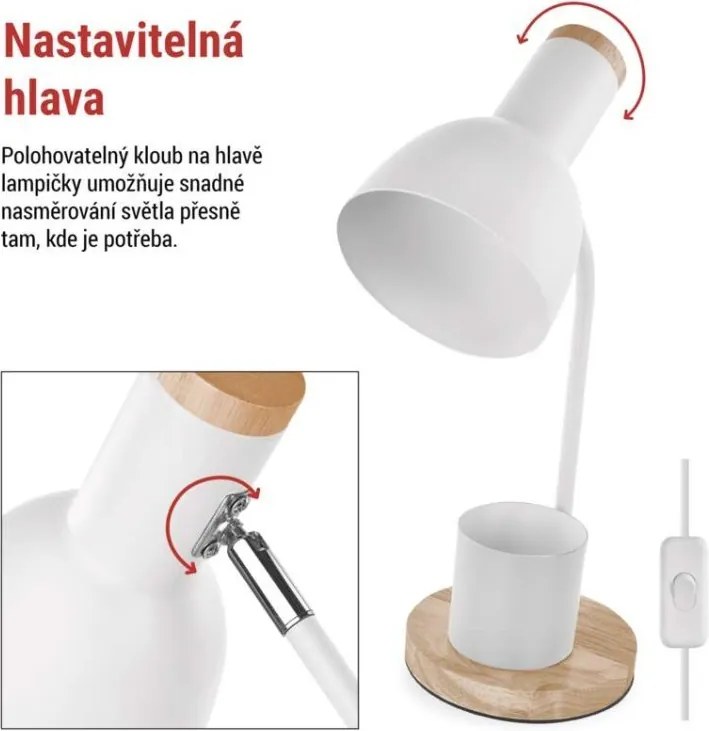 Stolná lampa Poppy biela