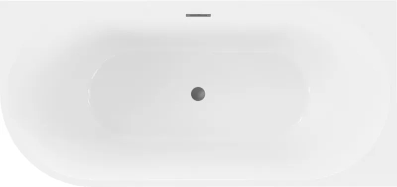 Mexen Mia, voľne stojaca rohová vaňa, pravá, 180 x 80 cm, biela, brúsený grafit prepad, 52691808000P-95