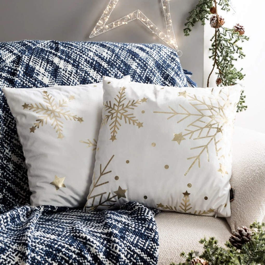 VIANOČNÁ DEKORAČNÁ OBLIEČKA NA VANKÚŠ ELEGANCE3 45X45 CM VZOROVANÁ