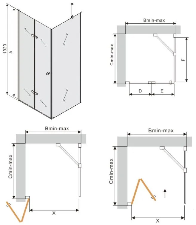 Mexen Lima sprchovací kút 70x50cm, 6mm sklo, chrómový profil-číre sklo, 856-070-050-01-00