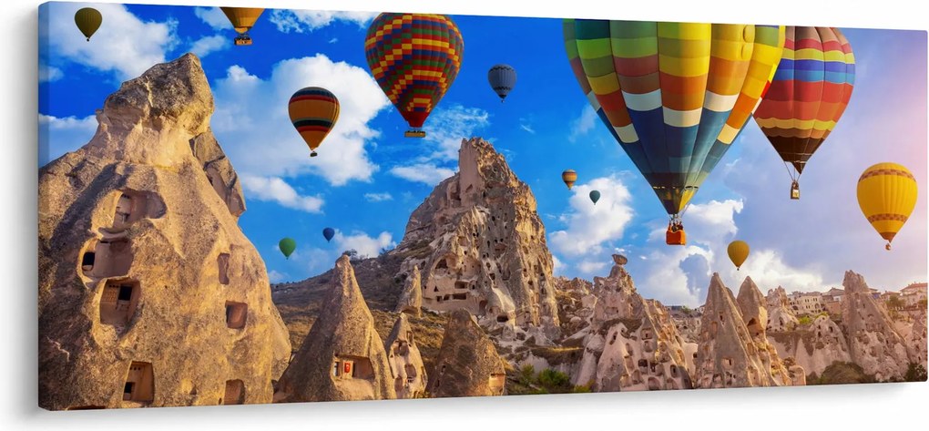 Obraz - Teplovzdušné balóny, Cappadocia, Turkey. (120x50 cm)