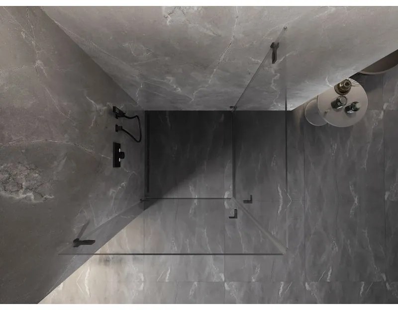 Mexen Lunar-B Duo výklopný sprchový kút 95 x 95 cm, číre sklo, grafitová, 832-095L-095P-95-00