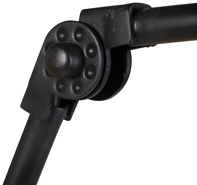 Priemyselná nástenná lampa čierna nastaviteľná - Wye