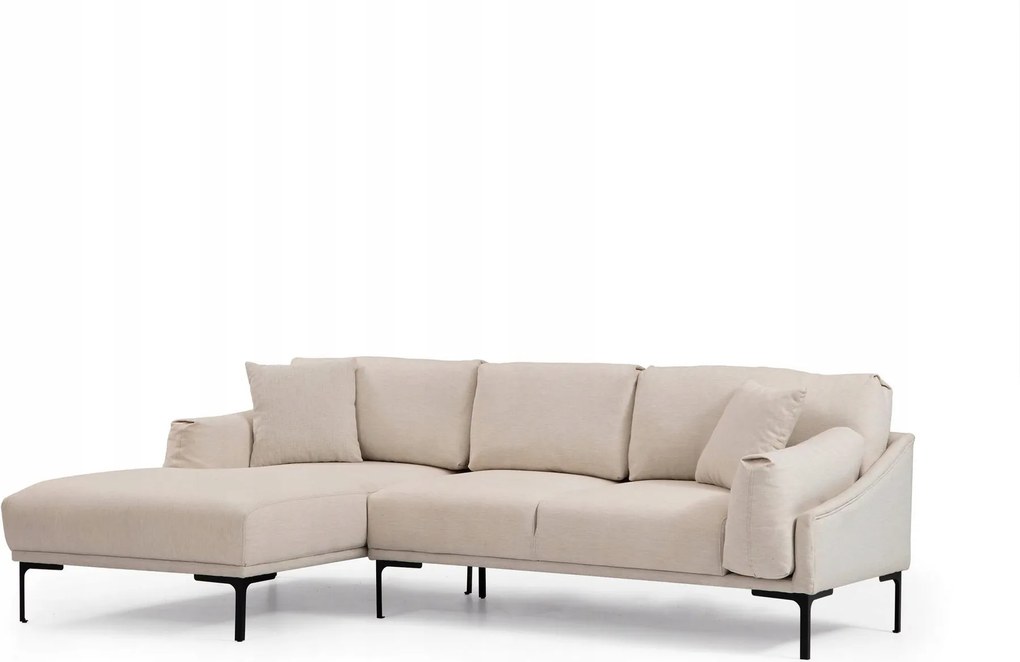 Rohová sedačka Leonero (L) (krémová čierna)