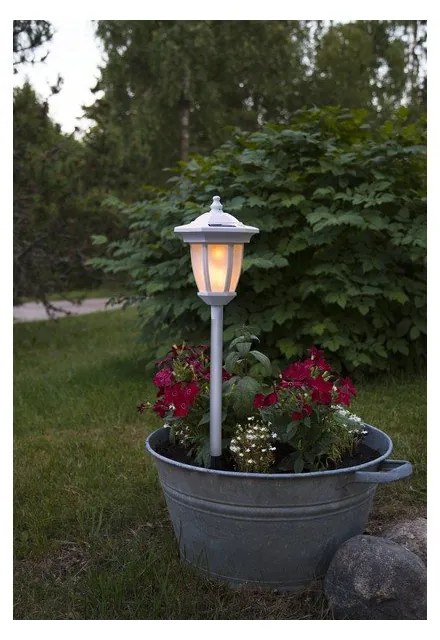 Biele vonkajšie solárne LED svietidlo Star Trading Flame