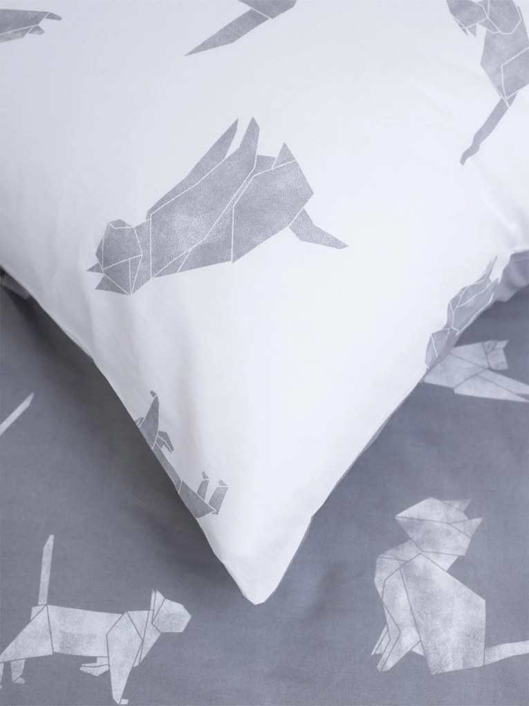 Bavlnená obliečka na vankúš Renforcé 70 × 90 cm - Mačky origami